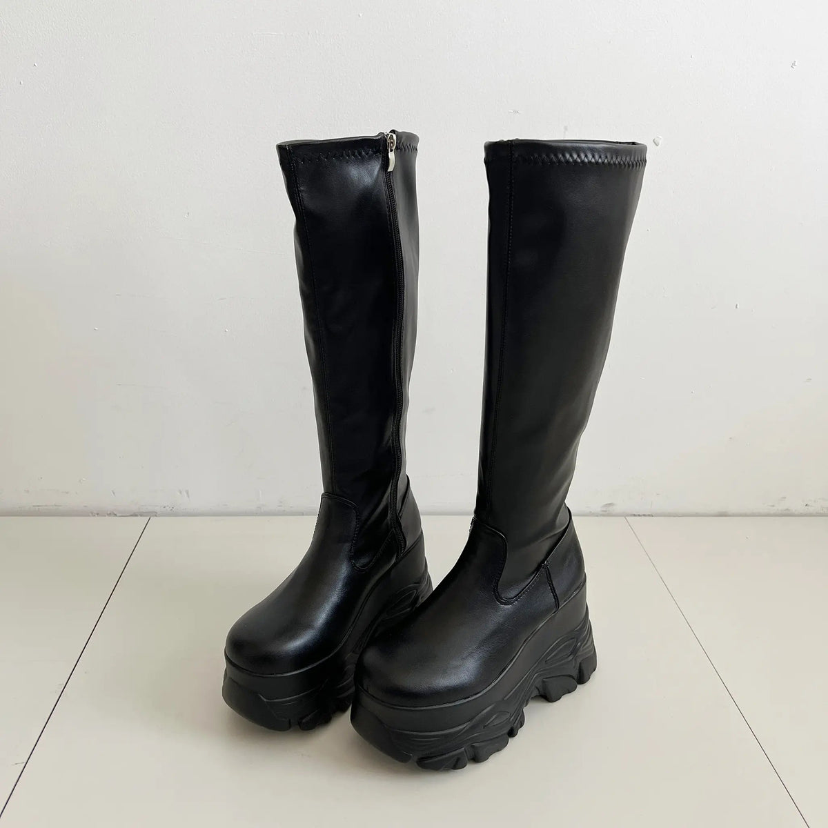 Shoes in Closet 厚底 ダブルソール ストレッチ ロングブーツ 538 ブラック SIC-538_BLK