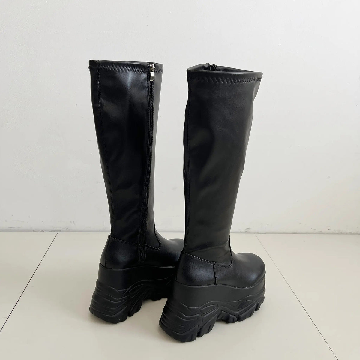 Shoes in Closet 厚底 ダブルソール ストレッチ ロングブーツ 538 ブラック SIC-538_BLK