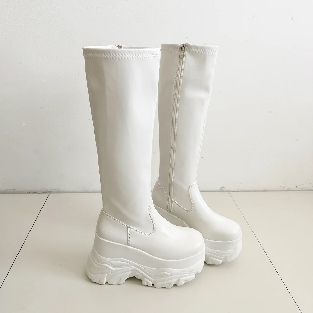Shoes in Closet 厚底 ダブルソール ストレッチ ロングブーツ 538 アイボリー SIC-538_IV