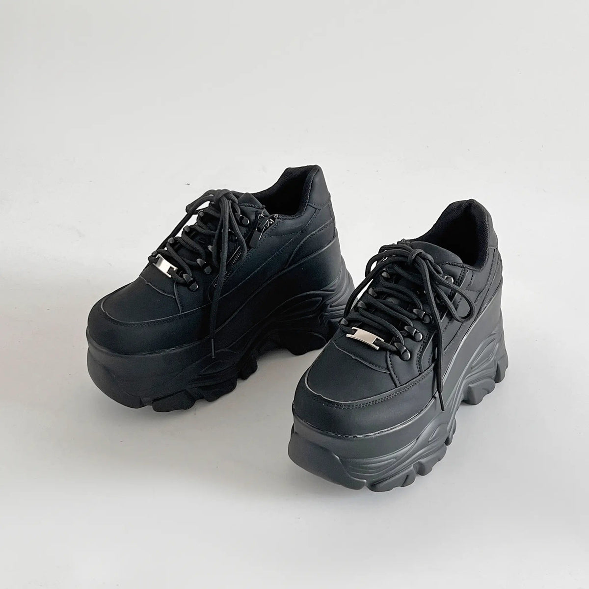 Shoes in Closet +10.5cm 厚底 ボリューム デザイン ハイソール ミッドカット スニーカー 539 ブラック SIC-539_BLK