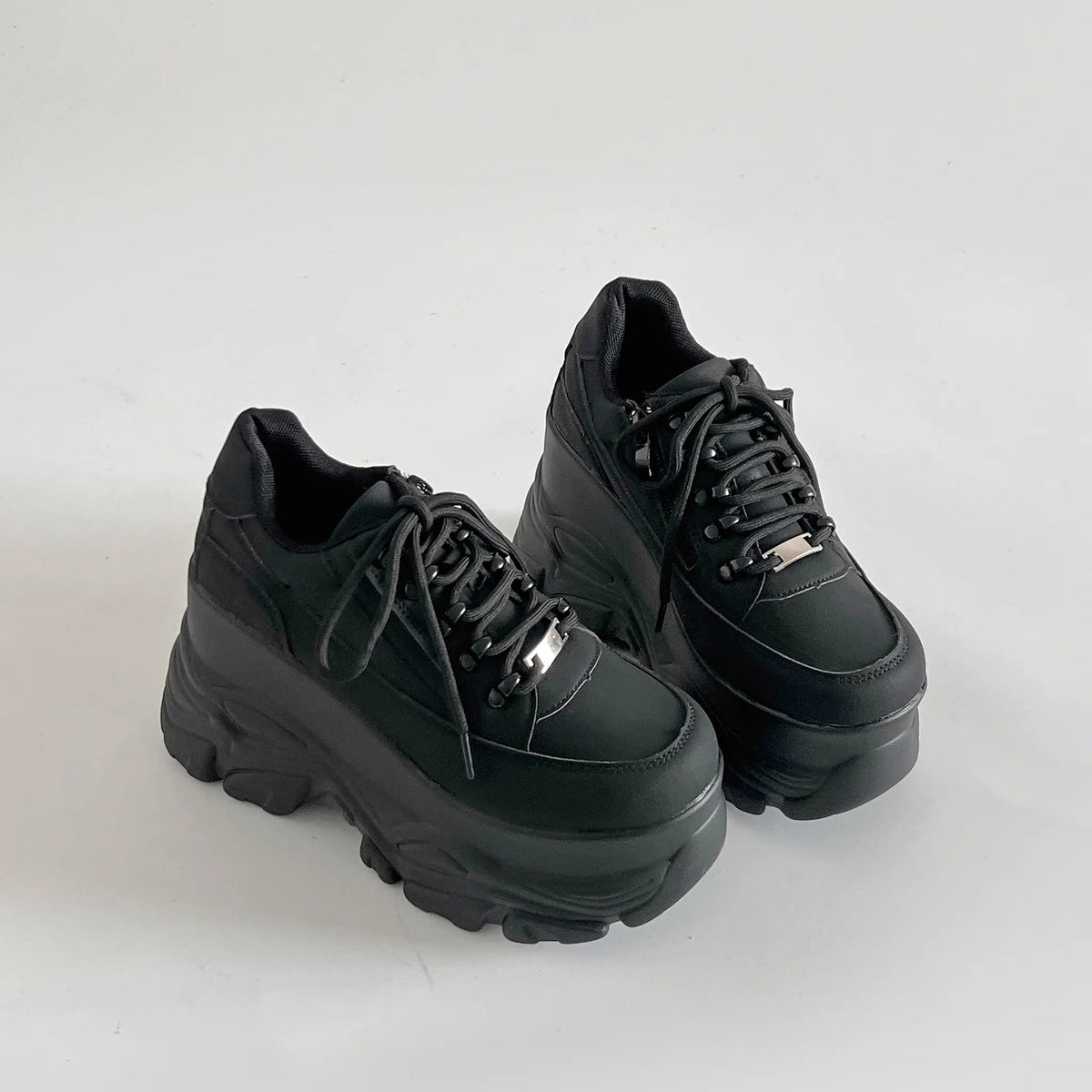 Shoes in Closet +10.5cm 厚底 ボリューム デザイン ハイソール ミッドカット スニーカー 539 ブラック SIC-539_BLK