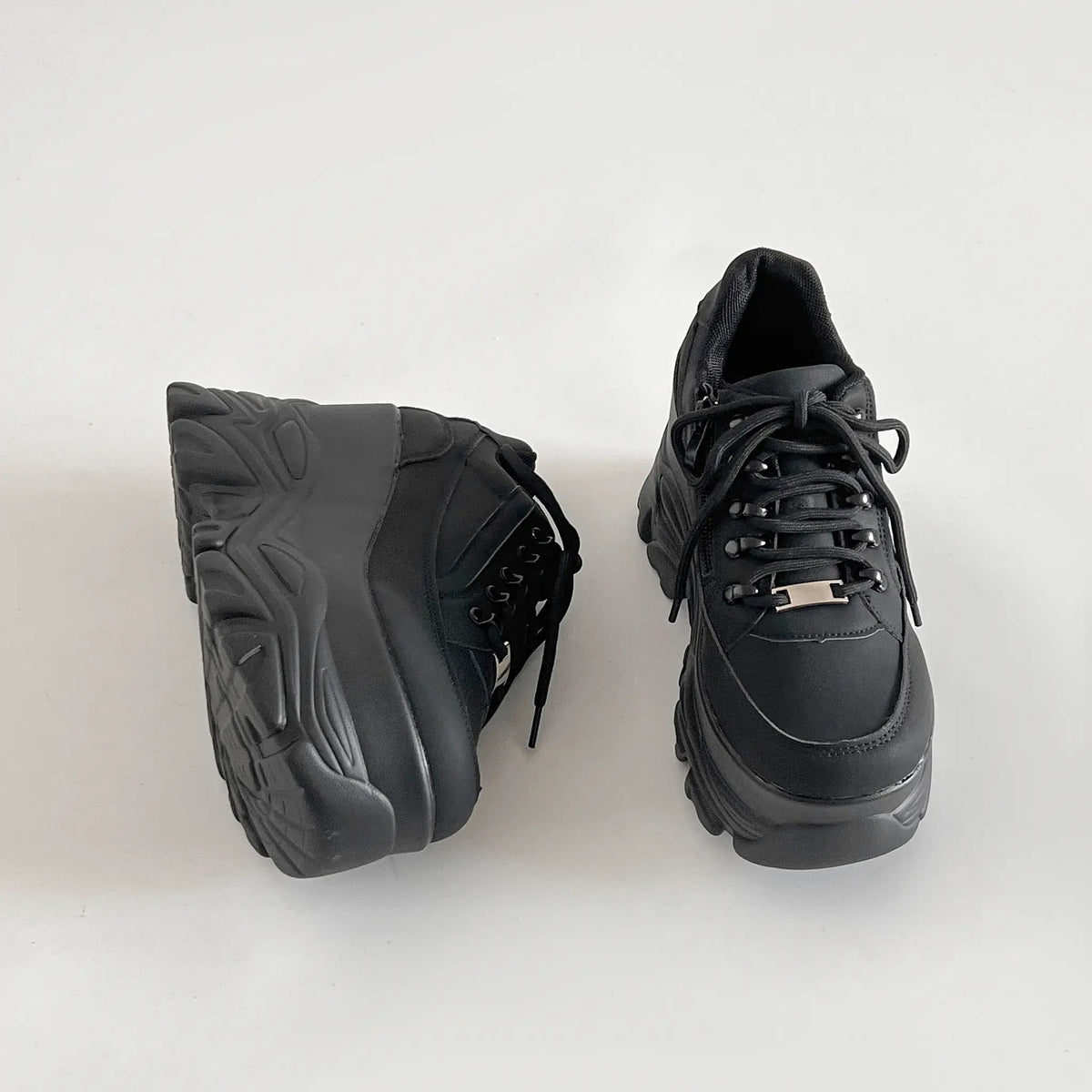Shoes in Closet +10.5cm 厚底 ボリューム デザイン ハイソール ミッドカット スニーカー 539 ブラック SIC-539_BLK