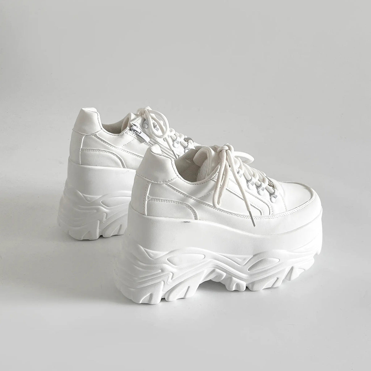 Shoes in Closet +10.5cm 厚底 ボリューム デザイン ハイソール ミッドカット スニーカー 539 ホワイト SIC-539_WHT