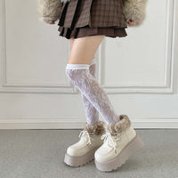 Shoes in Closet 厚底 プラットフォーム レースアップ ボア ムートン ブーツ 5840 アイボリー/バンビ SIC-5840_IV/B