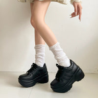 Shoes in Closet +9.0cm 軽量 厚底 スタイルアップソール ダブルライン スニーカー 5857 ブラック SIC-5857_BLK