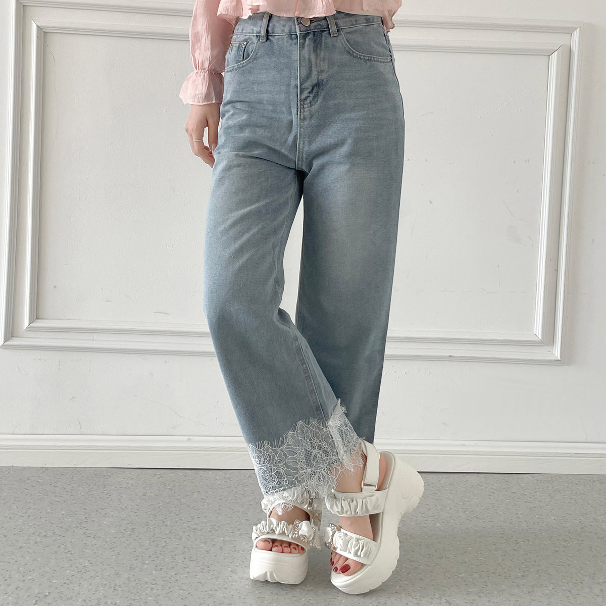【SALE】 Shoes in Closet +9.0cm 軽量 厚底 ダブルベルト ビジューバックル スポーツサンダル 5920 ホワイト SIC-5920_WHT