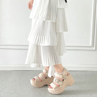 【SALE】 Shoes in Closet +9.0cm 超軽量 厚底 ビジューバックル サンダル 5989 アイボリー SIC-5989_IV