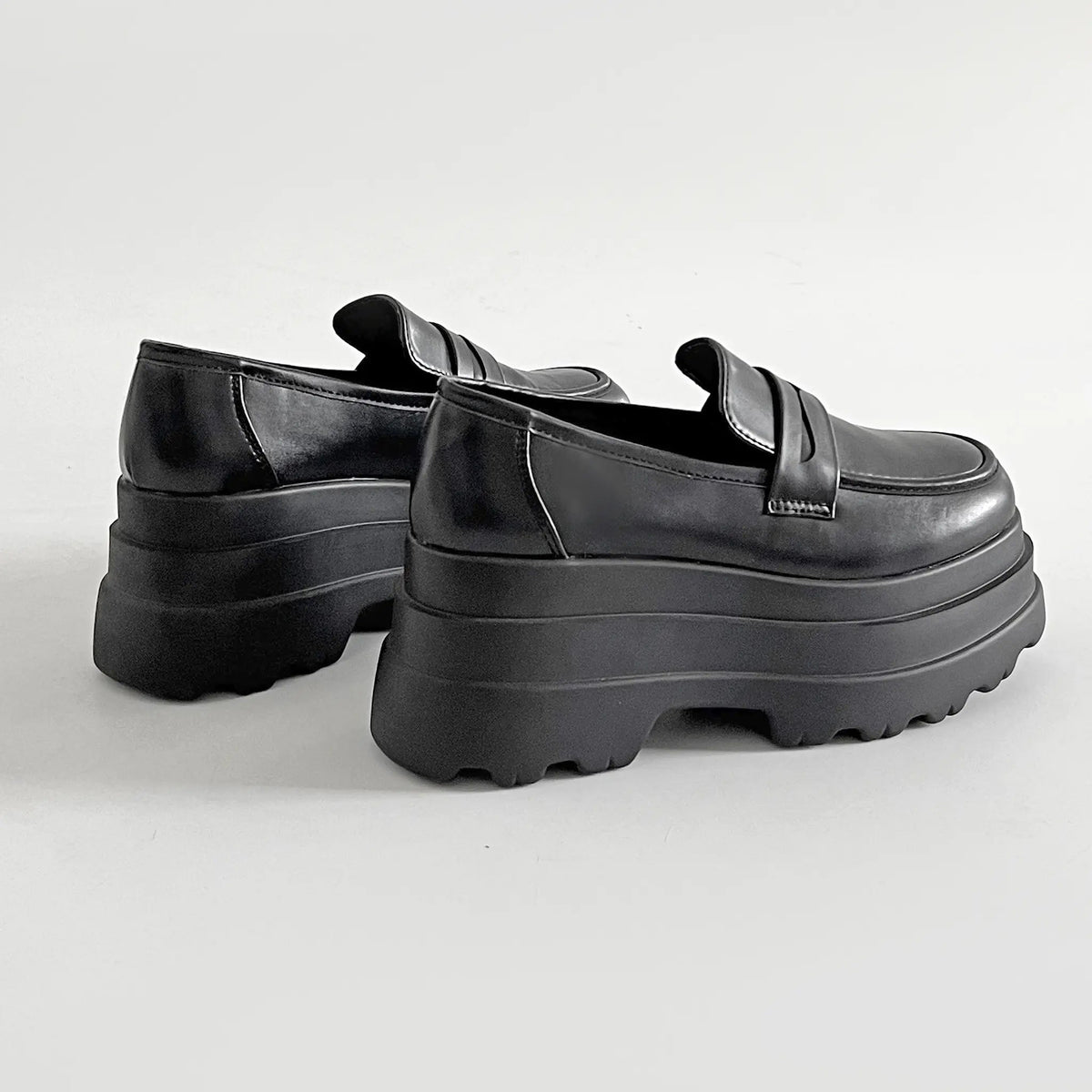 Shoes in Closet +8.5cm 厚底トリプルソール ボリューム コインローファー 6318 ブラック SIC-6318_BLK/PU