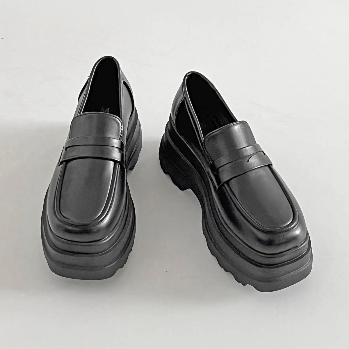 Shoes in Closet +8.5cm 厚底トリプルソール ボリューム コインローファー 6318 ブラック SIC-6318_BLK/PU