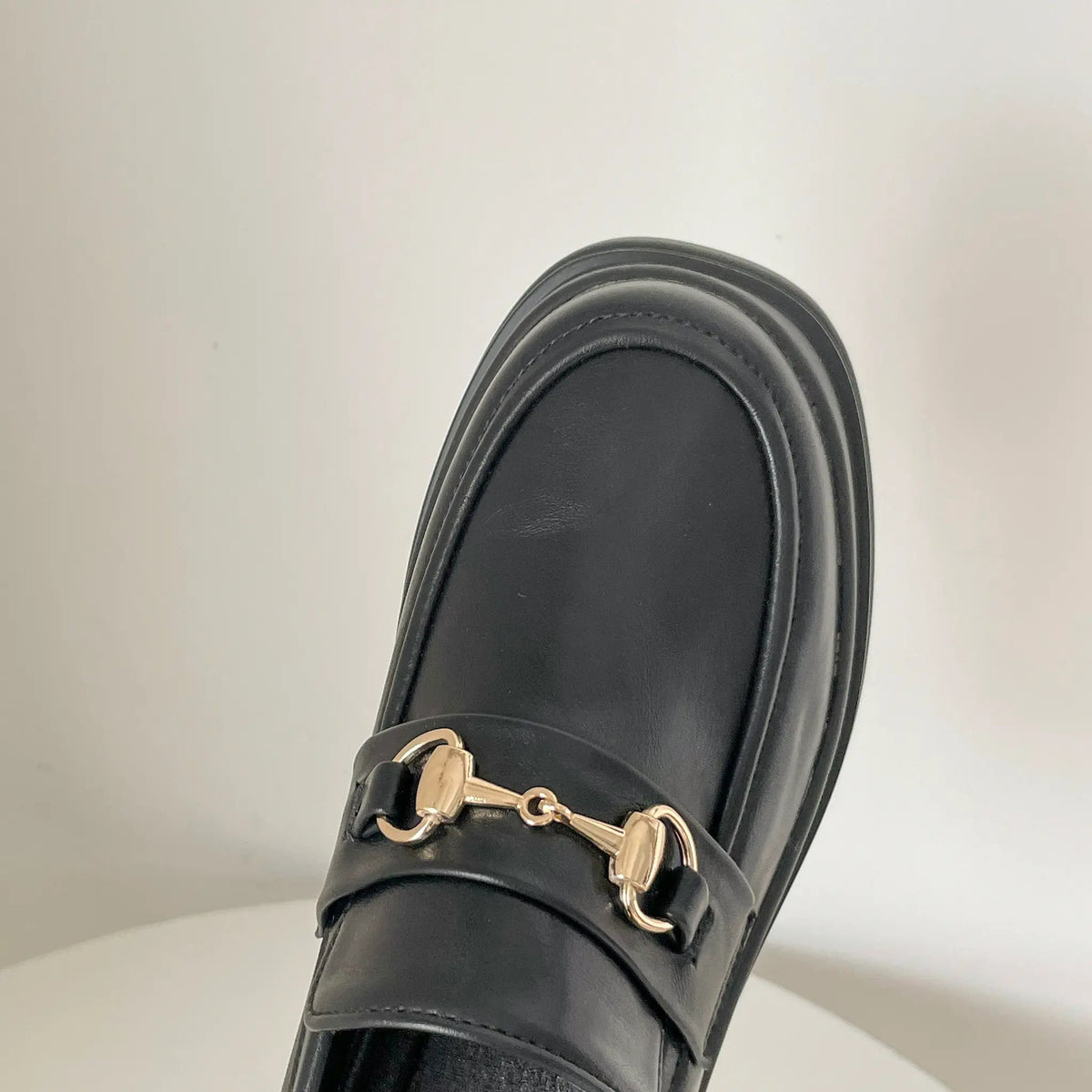 Shoes in Closet +8.5cm 軽量 厚底 トリプルソール ボリューム ビット ローファー 6319 ブラック SIC-6319_BLK/PU