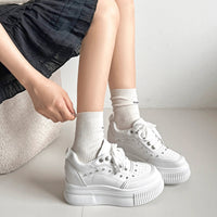 Shoes in Closet 厚底 インヒール入り ビジューパーツ スニーカー 6434 ホワイト SIC-6434_WHT