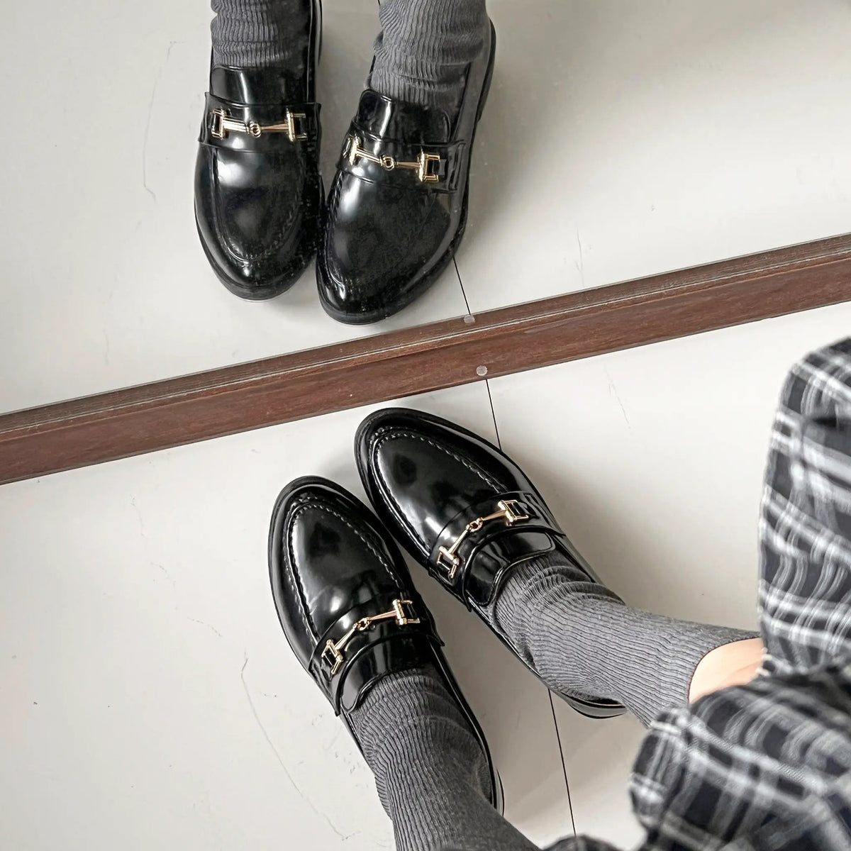 Shoes in Closet 超軽量 マニッシュ ビット ローファー 7636/6436 ブラック/エナメル SIC-7636_BLK/E-A