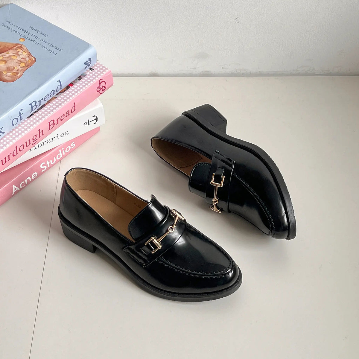 Shoes in Closet 超軽量 マニッシュ ビット ローファー 7636/6436 ブラック/エナメル SIC-7636_BLK/E-A