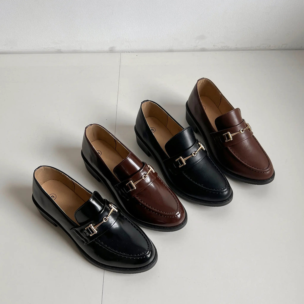Shoes in Closet 超軽量 マニッシュ ビット ローファー 7636/6436 ダークブラウン/エナメル SIC-7636_D.BR/E-A