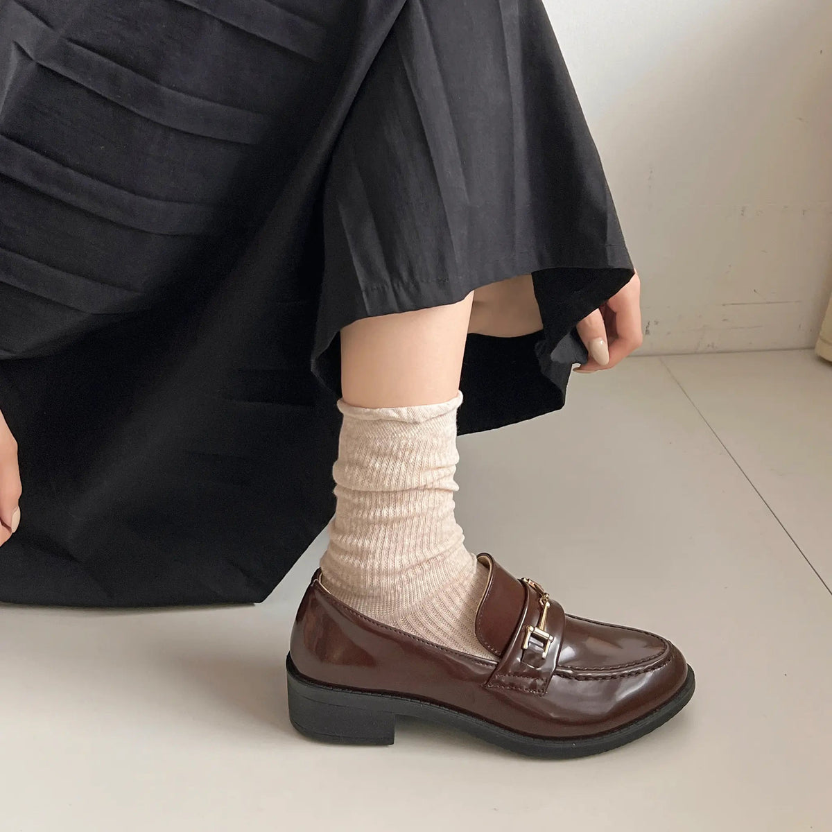 Shoes in Closet 超軽量 マニッシュ ビット ローファー 7636/6436 ダークブラウン/エナメル SIC-7636_D.BR/E-A