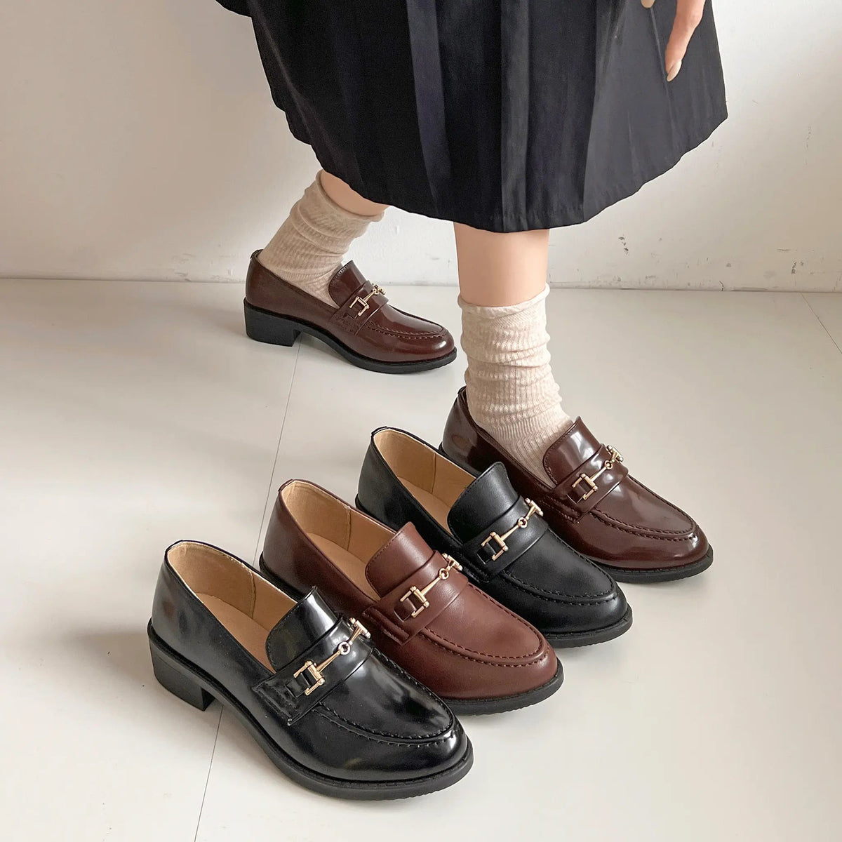 Shoes in Closet 超軽量 マニッシュ ビット ローファー 7636/6436 ダークブラウン SIC-7636_D.BR/PU-A